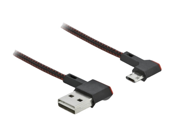 DeLOCK USB-A auf Micro-USB-B Kabel – USB 2.0 (480 Mbit/s) – 1,5 m – Abgewinkelt – Schwarz