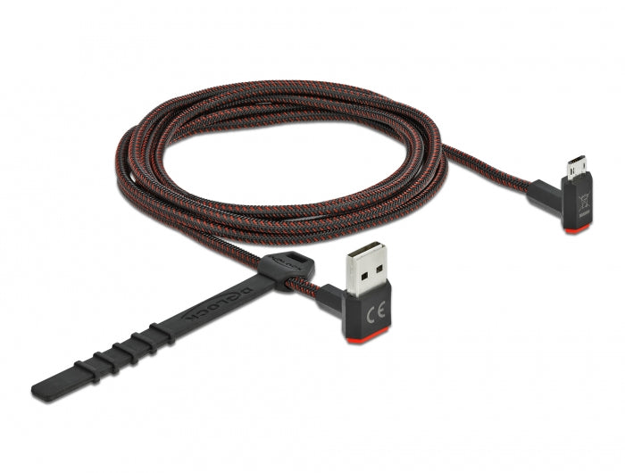 DeLOCK USB-A auf Micro-USB-B Kabel – USB 2.0 (480 Mbit/s) – 2 m – Abgewinkelt – Schwarz