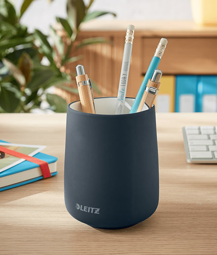 Leitz Stiftehalter – 1 Fach, Keramik, grau, Ø 87 × 105 mm, 1 Stück