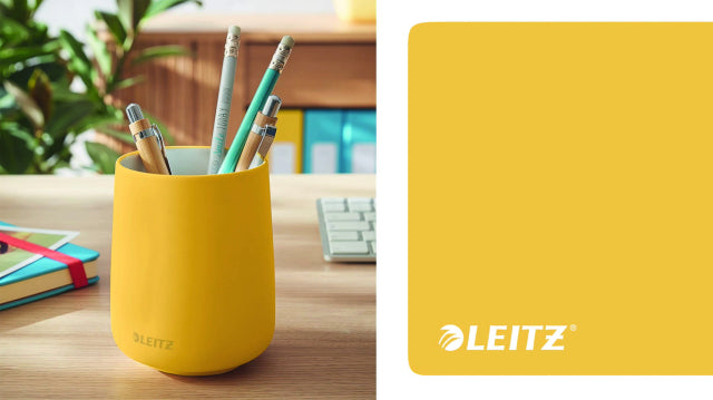 Leitz Stiftehalter – Keramik, Gelb, Ø 87 mm × 105 mm
