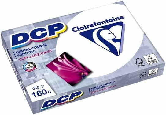 Clairefontaine Kopierpapier – A4, 160 g/m², hochweiss – für Inkjet, Laser, Kopierer – FSC – 250 Blatt