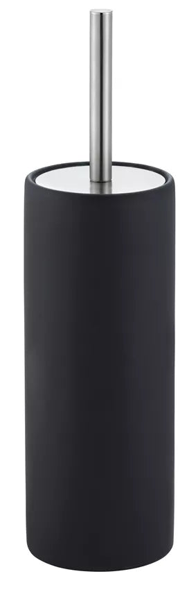 Diaqua Zylo – WC-Bürstenset – Keramik, Schwarz, bodenstehend, mit Deckel, H 39 cm, Ø 10,5 cm
