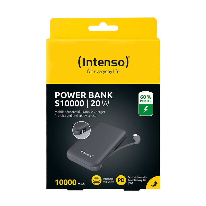 Intenso S10000 Powerbank 10'000 mAh – 20 W PD, 1× USB-C, grau