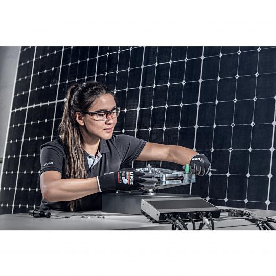 Uvex Arbeitshandschuhe phynomic airLite A – Grösse 6, 1 Paar – Polyamid, ESD, EN 388:3110X, Schwarz