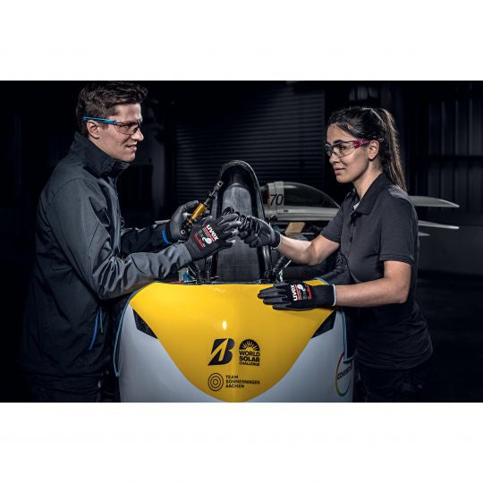 Uvex Arbeitshandschuhe phynomic airLite A – Grösse 6, 1 Paar – Polyamid, ESD, EN 388:3110X, Schwarz