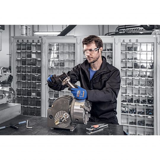 uvex athletic lite Arbeitshandschuh – Grösse 8, NBR-Mikroschaum, EN 388, anthrazit/blau