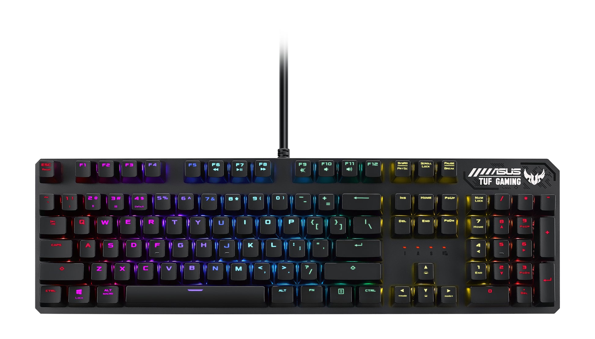 ASUS TUF Gaming K3 – Gaming-Tastatur – mechanisch – kabelgebunden – USB – RGB – mit Handballenauflage – Grau