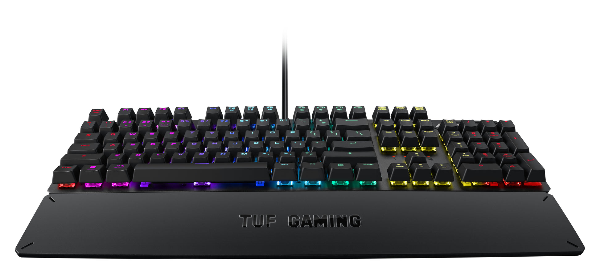 ASUS TUF Gaming K3 – Gaming-Tastatur – mechanisch – kabelgebunden – USB – RGB – mit Handballenauflage – Grau