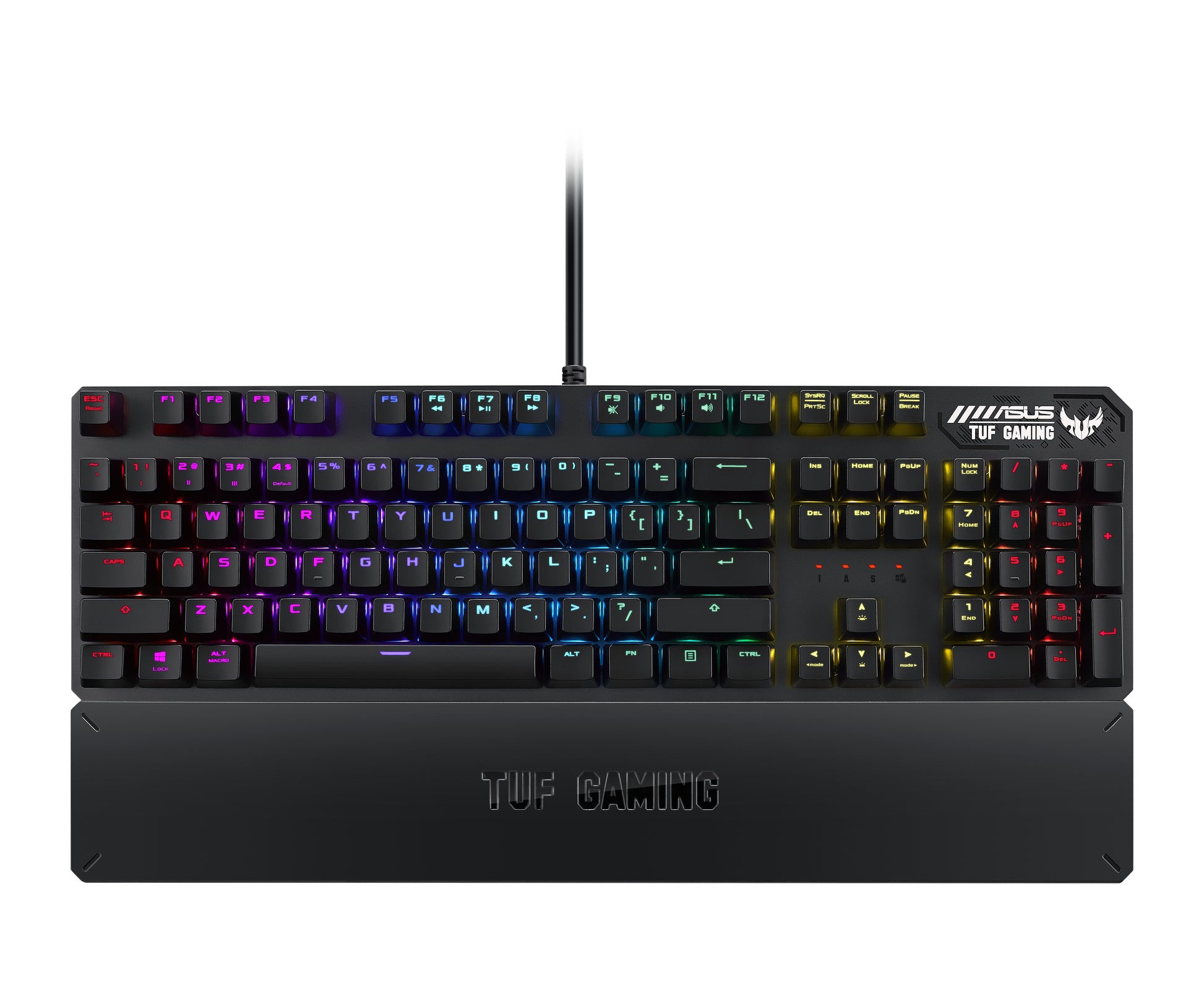ASUS TUF Gaming K3 – Gaming-Tastatur – mechanisch – kabelgebunden – USB – RGB – mit Handballenauflage – Grau
