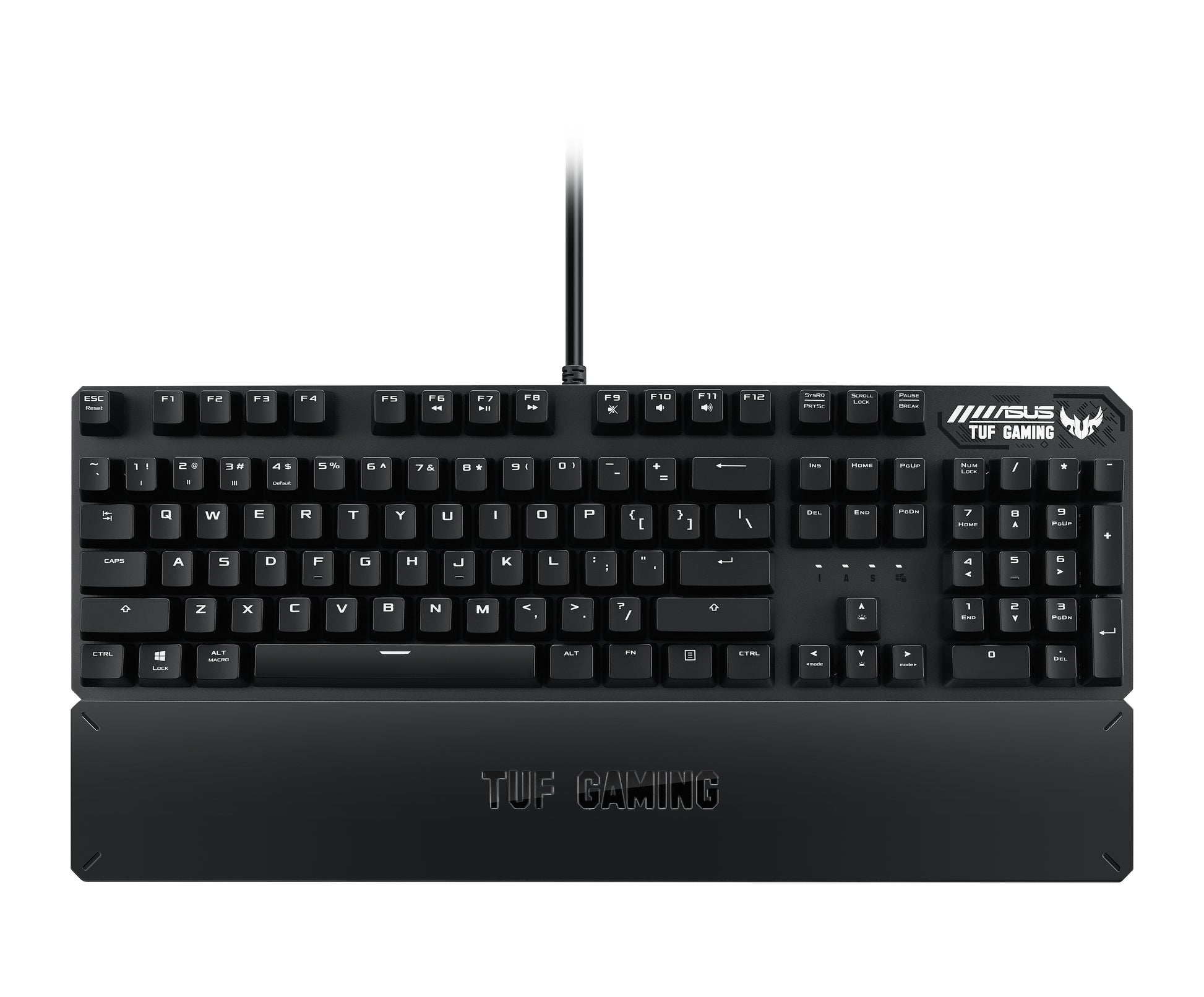 ASUS TUF Gaming K3 – Gaming-Tastatur – mechanisch – kabelgebunden – USB – RGB – mit Handballenauflage – Grau