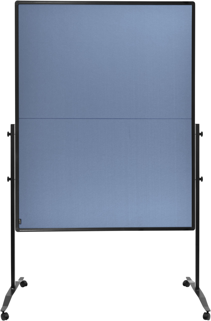 Legamaster Moderationswand – Filz, mit Rollen, doppelseitig – 120 × 150 cm – Blau, Alurahmen