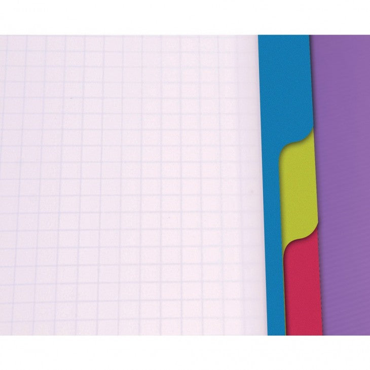 Clairefontaine Spiralheft, Spiralbindung, 90 Blatt, 4-fach gelocht, perforiert, 90 g/m² – farbig sortiert