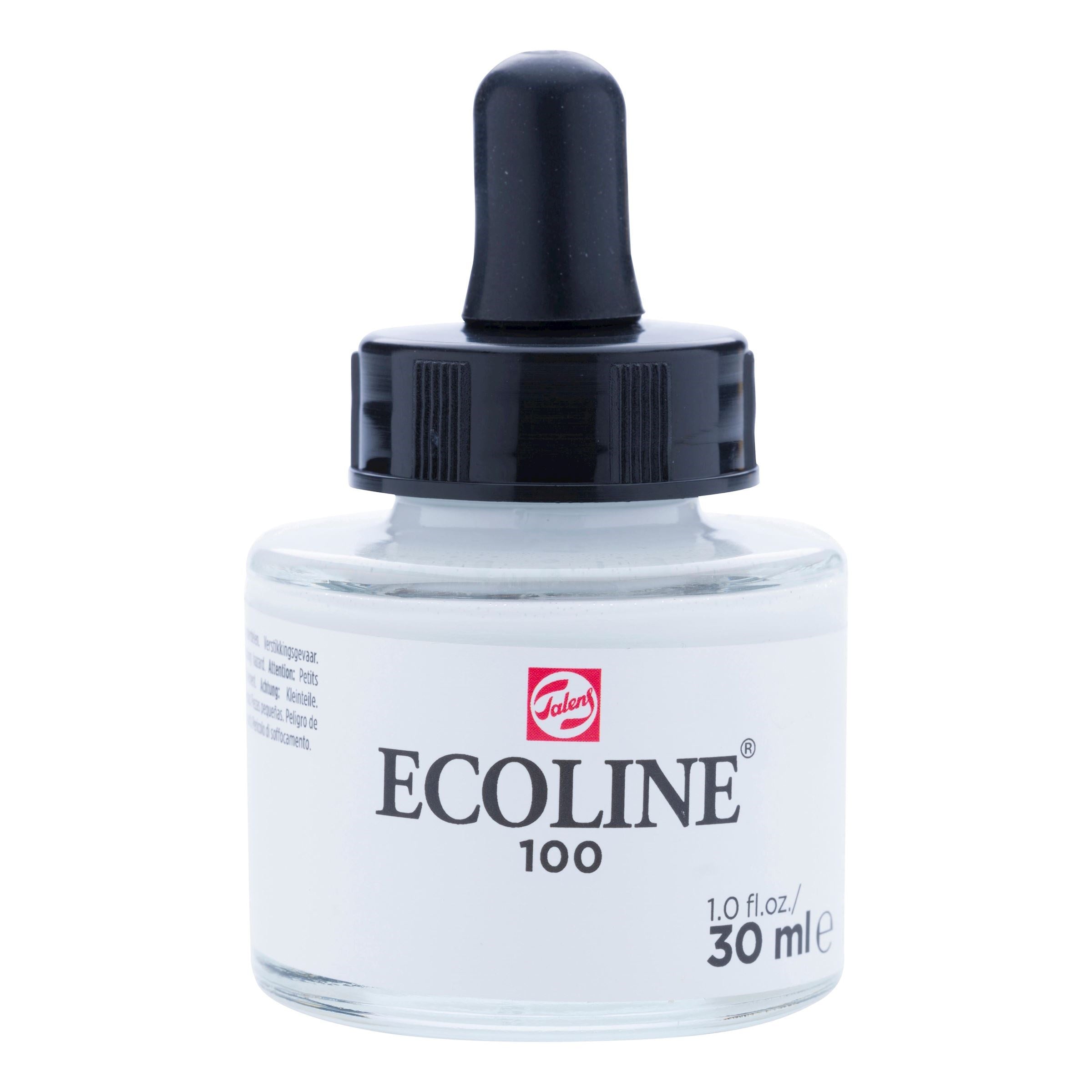 Talens Ecoline Deckfarbe – Weiss – 30 ml – für Aquarellpapier, Zeichenpapier, Karton