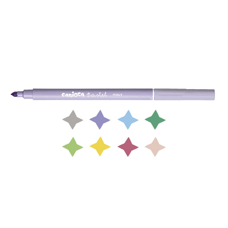 Carioca Pastell Filzstifte – Rundspitze, 4,7 mm, auswaschbar, 8 Farben