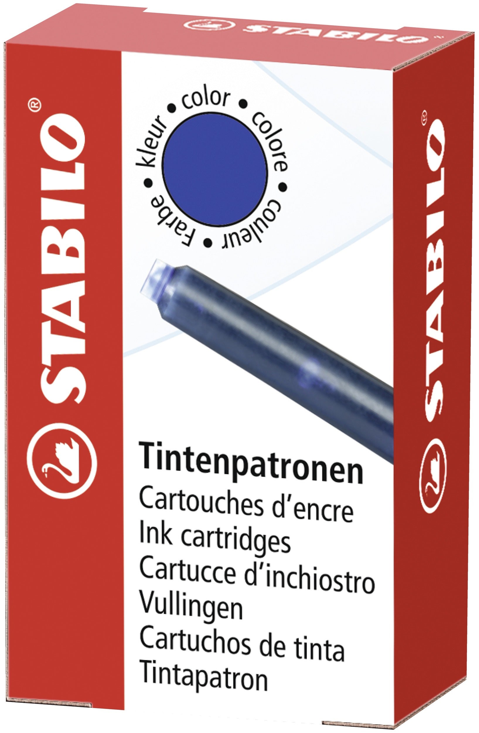 STABILO Tintenpatronen – Blau, geruchsarm, 6 Stk.