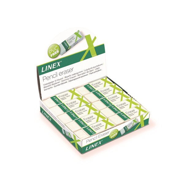 Linex Ersatzradierer ER30 – 20er-Pack – Kunststofffasern – Weiss
