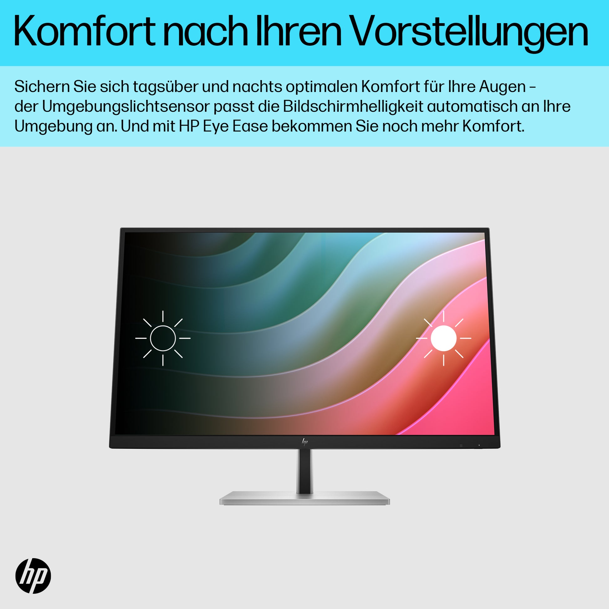 HP E27k G5 – Monitor, 27" 4K UHD (3840 × 2160), IPS, 60 Hz, 350 cd/m², USB-C, Lautsprecher, Schwarz/Silber