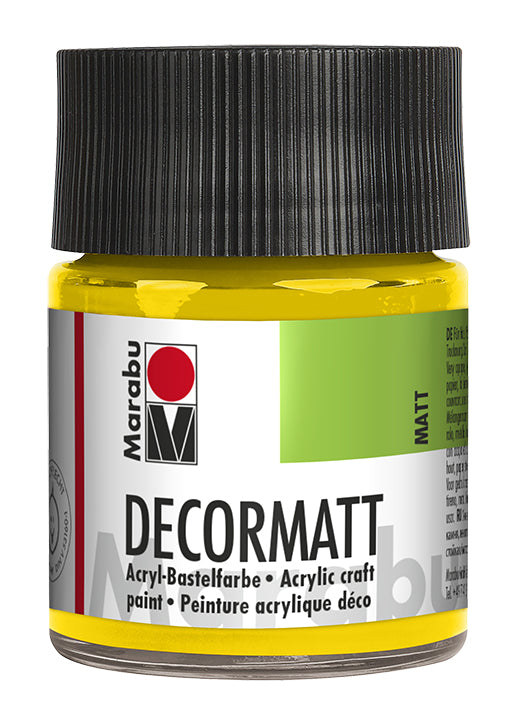Marabu Decormatt – Acrylfarbe – Gelb, Samtmatt, 50 ml