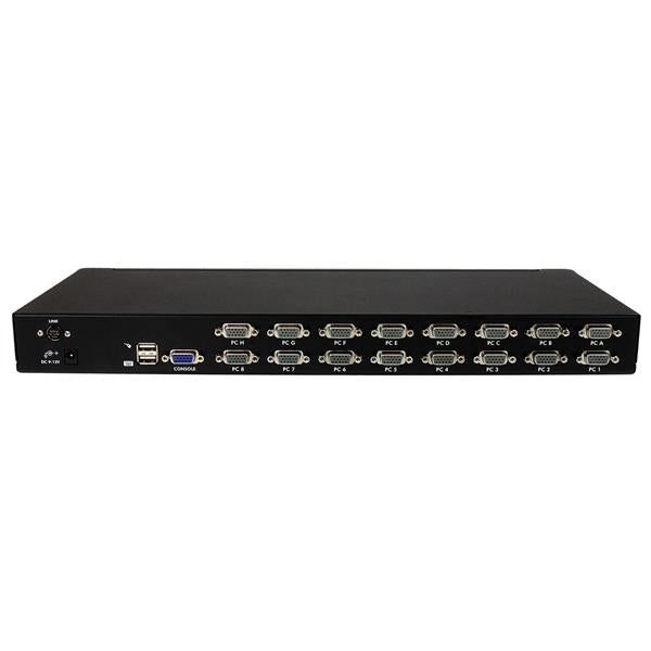 StarTech.com 16-Port VGA KVM-Switch – 1920 × 1440, USB 2.0-Hub, Rack 1U