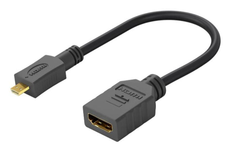 Microconnect HDM19F19MMC Adapter Micro HDMI zu HDMI – 4096 × 2160, 0,15 m, Passiv, HDCP – Schwarz
