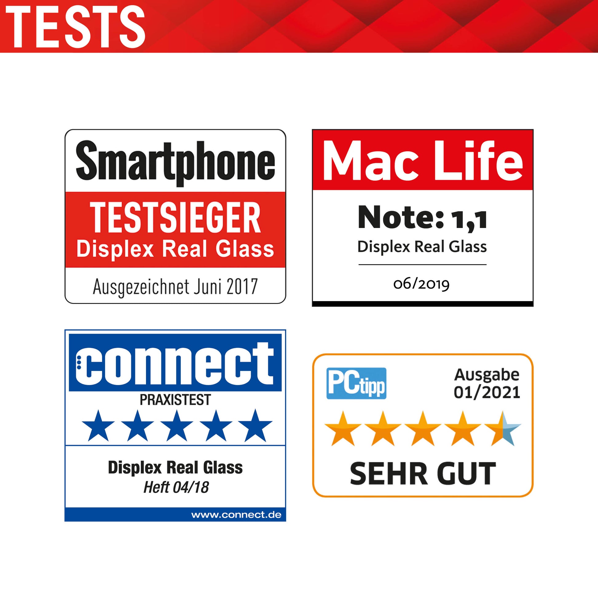 Displex Displayschutz (Panzerglas), 10H – für iPhone 13/13 Pro/14 und andere – mit Applikator