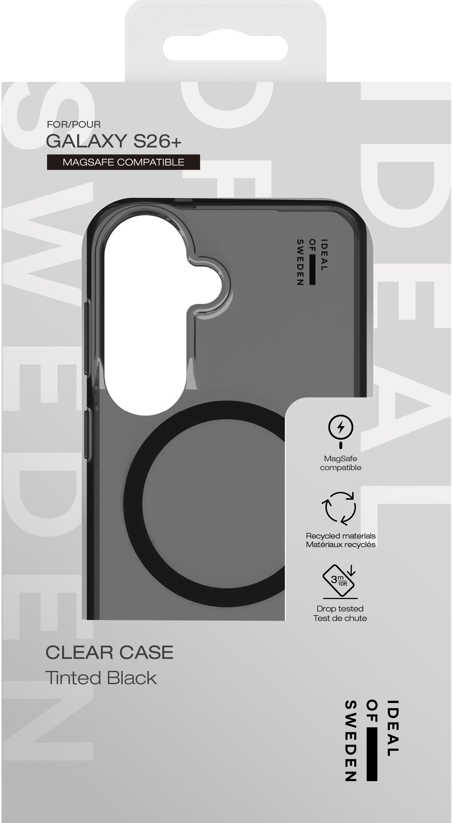 iDeal of Sweden Clear Case – Backcover – für Samsung Galaxy S26 Plus, MagSafe, PC+TPU, Getöntes Schwarz