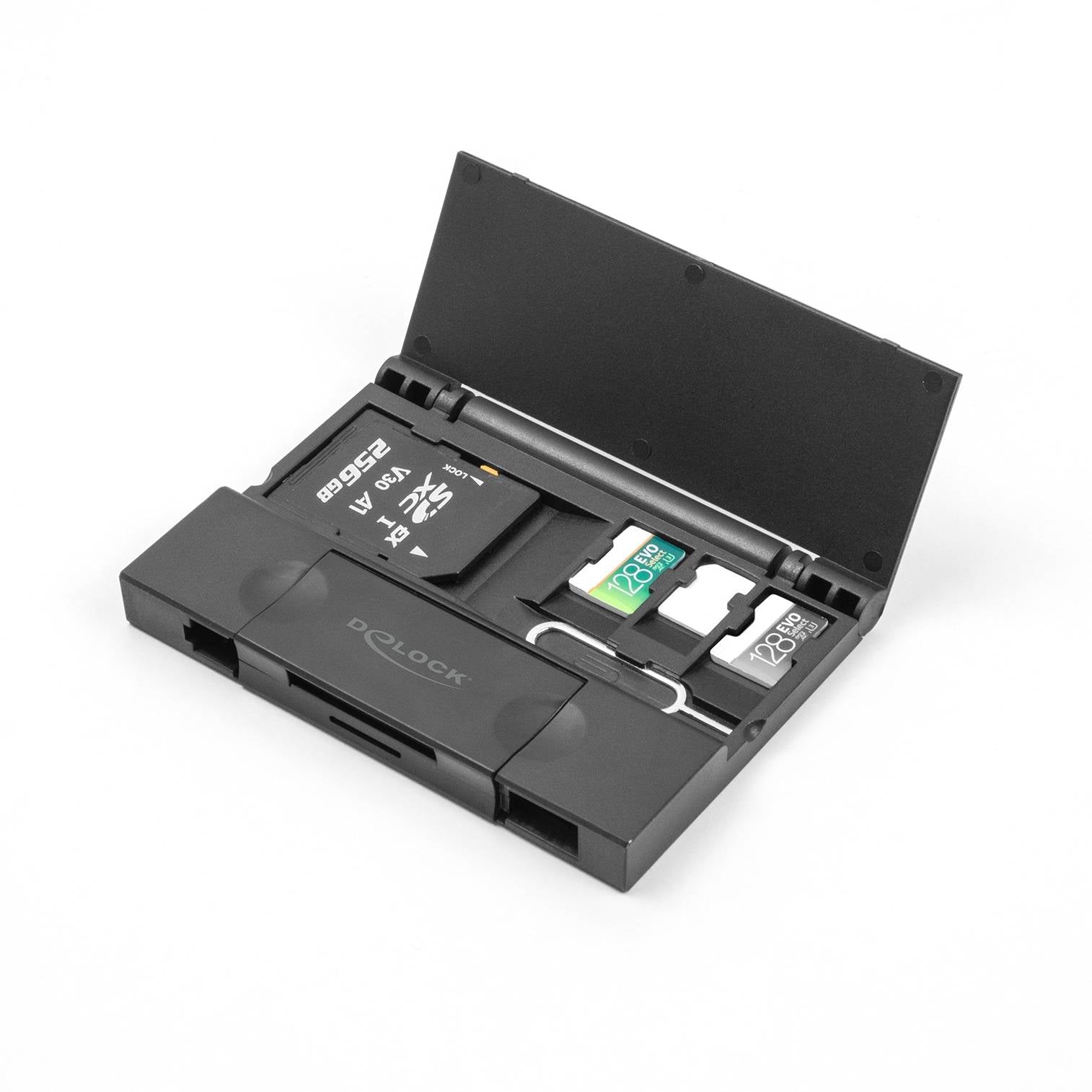 DeLOCK USB-Kartenleser USB-C/USB-A – SD/microSD – USB 3.2 Gen 1 (5 Gbit/s) – für Windows und mehr