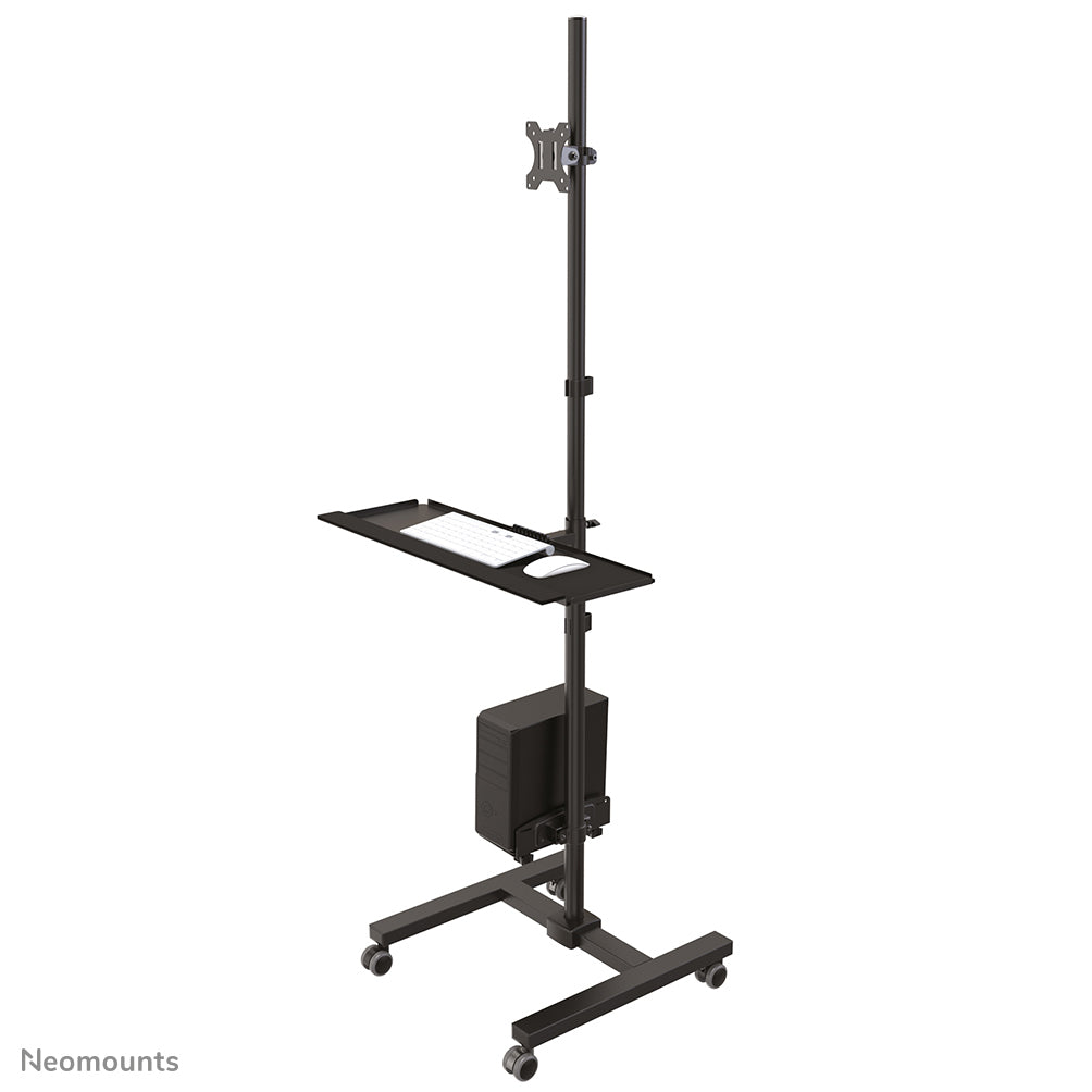 Neomounts Boden-Prospektständer FPMA-MOBILE1700 Mobile Work – für Monitore 10"–32", Schwarz