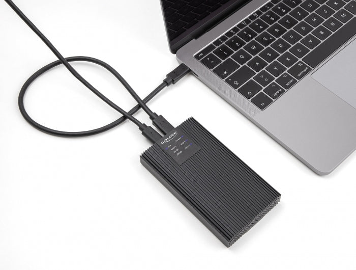 DeLOCK 2×M.2 NVMe – 2-Bay SSD-Gehäuse – USB-C 20 Gbit/s, RAID – für M.2 (30–80 mm), NVMe, PCIe