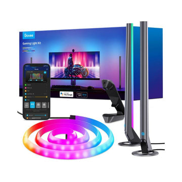 Govee Light Bar Set DreamView G1 Pro 7-teiliges Set – WLAN, Alexa & Google – RGBIC – 300 lm, 36 W – Schwarz – 180 cm