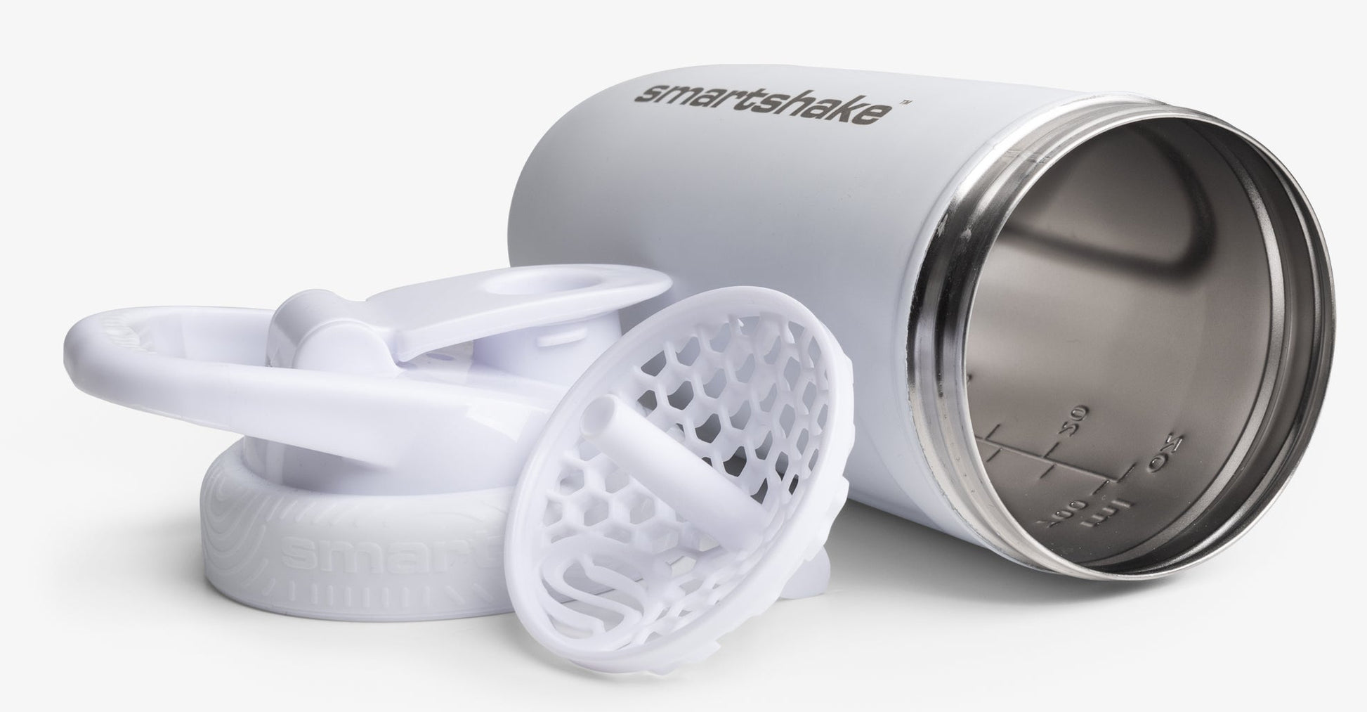 Smartshake Reforce Trinkflasche 900 ml – Kunststoff, Schraubdeckel, Weiss