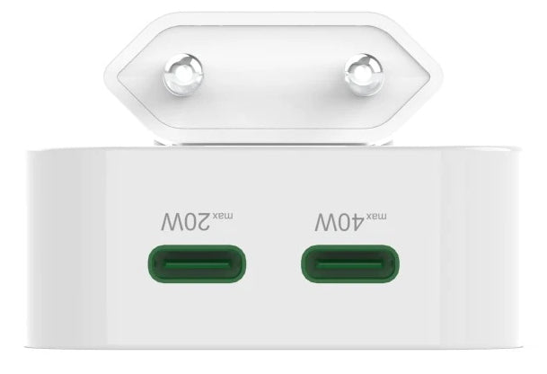 Hama 00125148 USB-Ladegerät 40 W – USB-C×2 – PD 3.0, QC 3.0, GaN, EU-Stecker (Typ C) – für Smartphone, Tablet