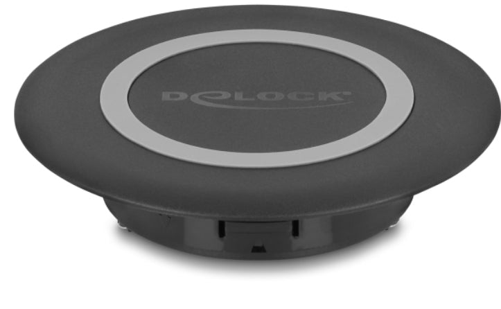 DeLOCK Kabelloses Ladegerät 15 W – Qi, USB-C×1 – Tischeinbau – für Smartphones – Schwarz