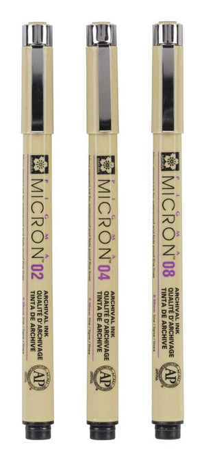 Sakura Pigma Micron Fineliner – 3er-Set – schwarz – wasserfest