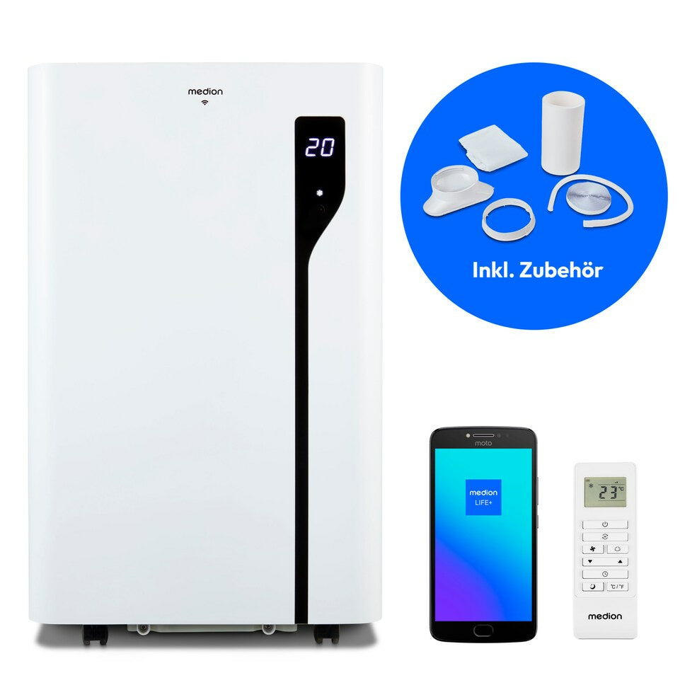 MEDION Klimagerät MD 37734 – 12 000 BTU, bis 36 m², App-Steuerung, Sprachsteuerung, 65 dB