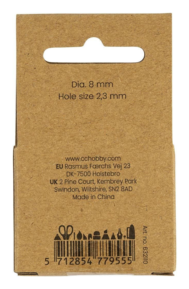 Creativ Company Wachsperlen, rund – perlmutt – Ø 8 mm, Loch 2,3 mm – 22 Stk.