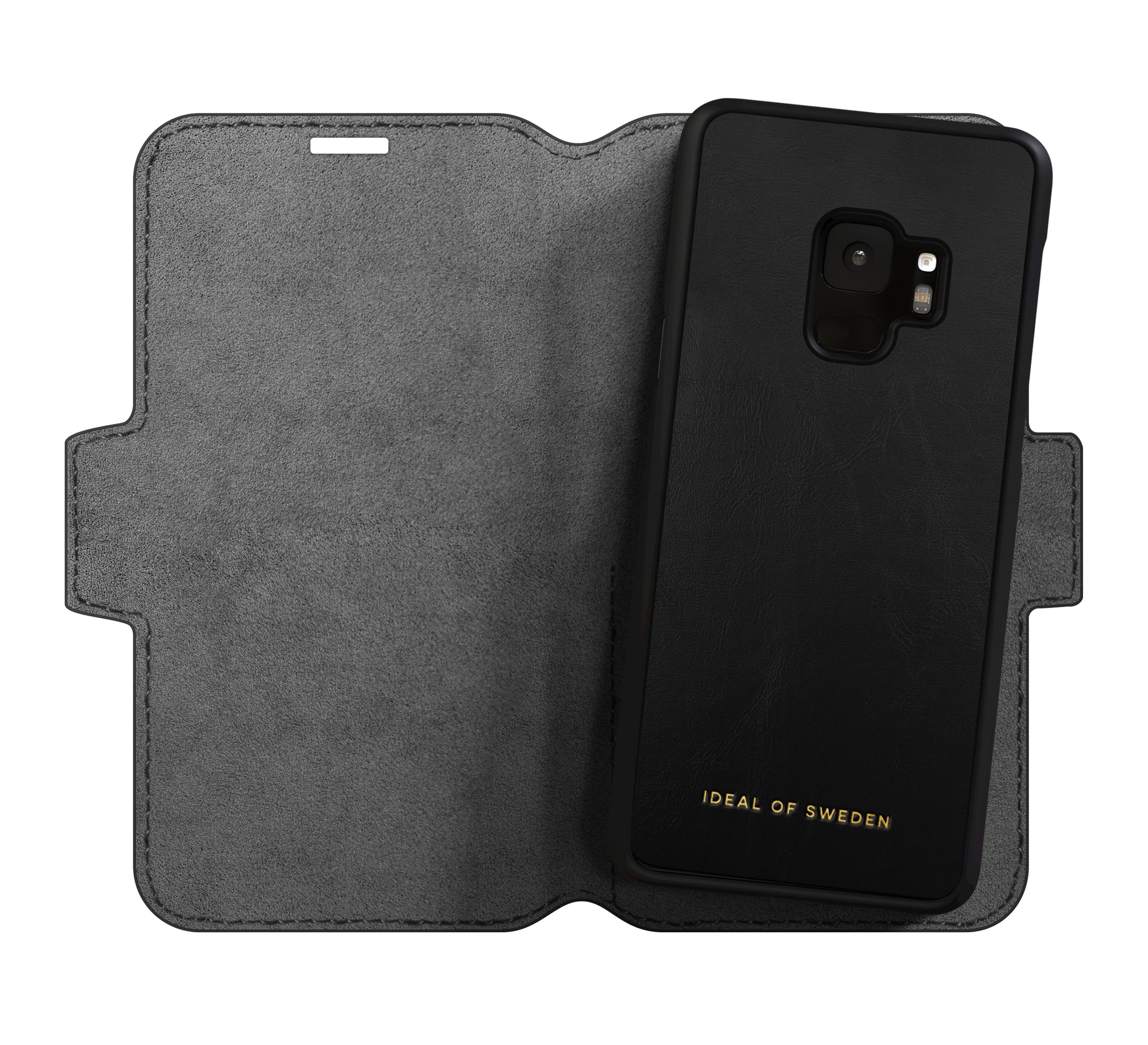 Ideal of Sweden – Booklet-Hülle Saffiano – für Samsung Galaxy S9 – schwarz – mit Kartenfach, Magnetverschluss