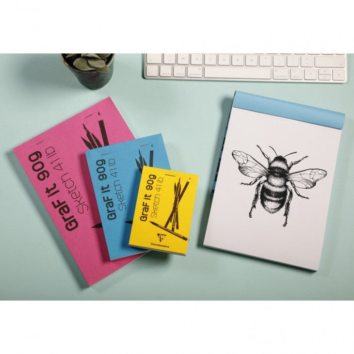 Clairefontaine Skizzenblock Graf It – A6 – 90 g/m² – 80 Blatt – mikroperforiert, Punktematrix