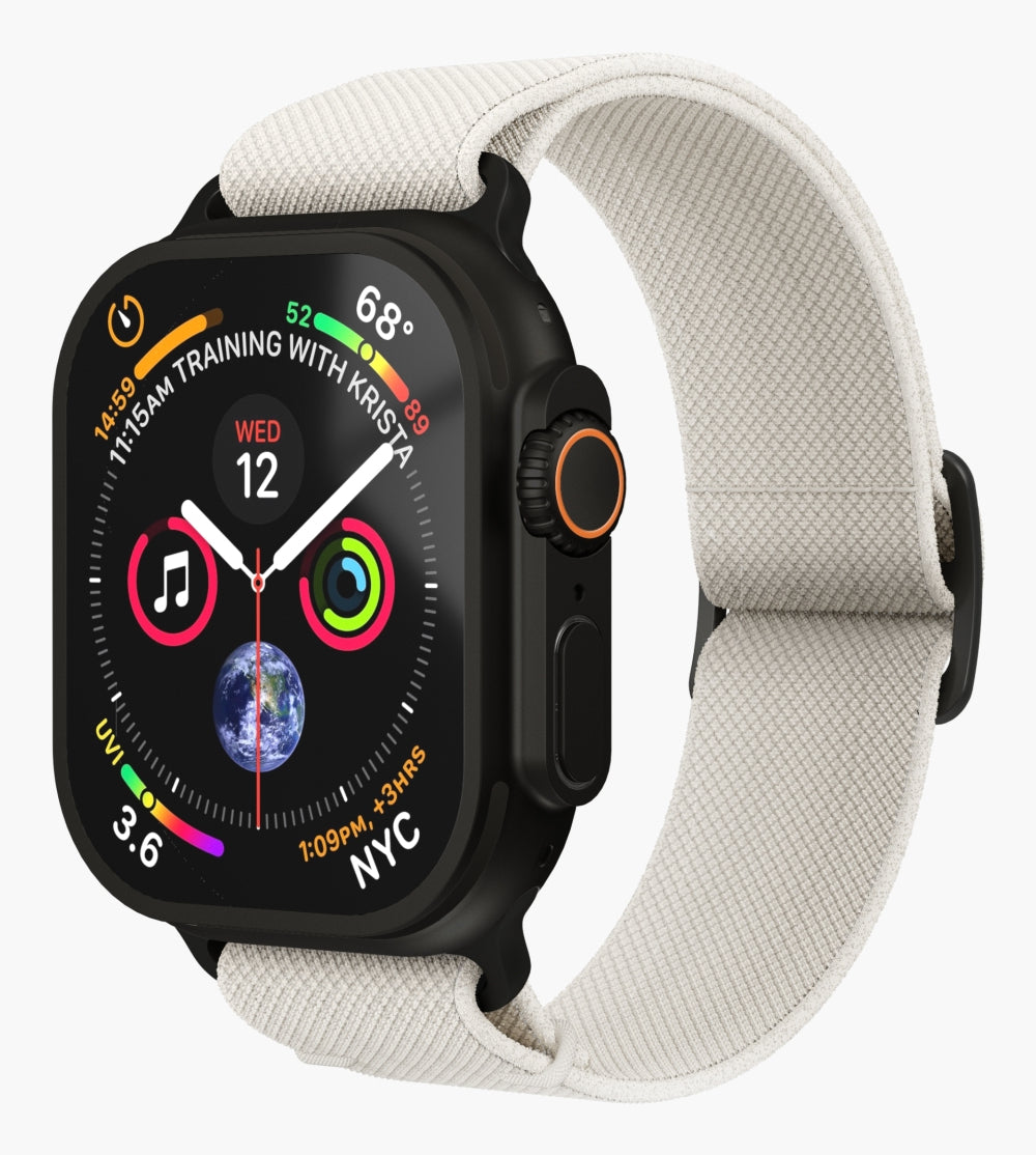 Vonmählen Classic Nylon Loop – Armband – für Apple Watch Ultra, Creme/Schwarz, One Size, Nylon