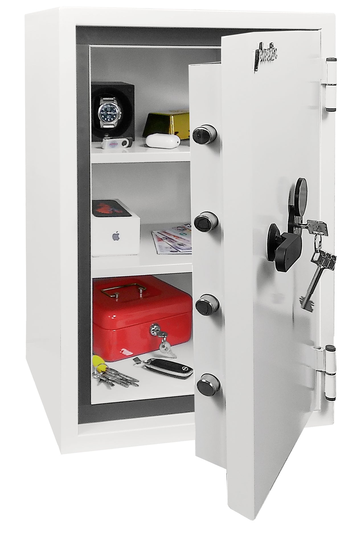 Phoenix Safe Co. Phoenix Tresor Fortress Pro SS1463K – Schlüsselschloss – 53 l – 60 Minuten Feuerschutz – Bodenmontage – Weiss