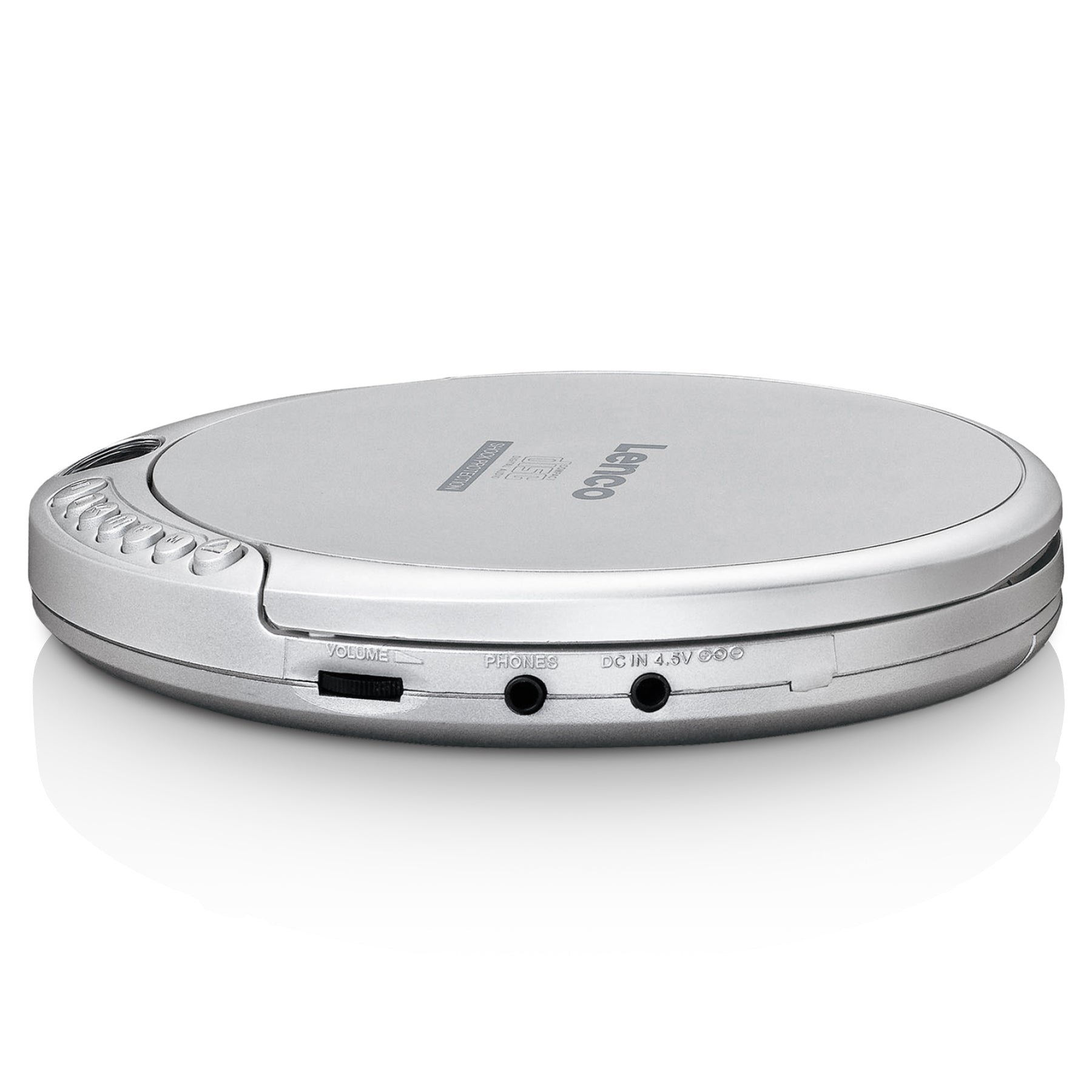 Lenco CD-201 – CD-Player – Portabel – MP3-Wiedergabe, Akkubetrieb – Silber