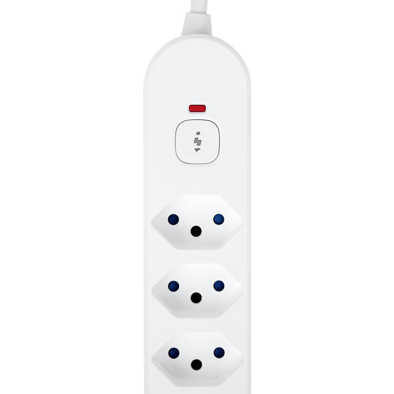 Steffen Standard Steckdosenleiste, 3×T13, 1×USB‑A 18 W + 1×USB‑C PD 20 W, mit Schalter, 3 m – Weiss