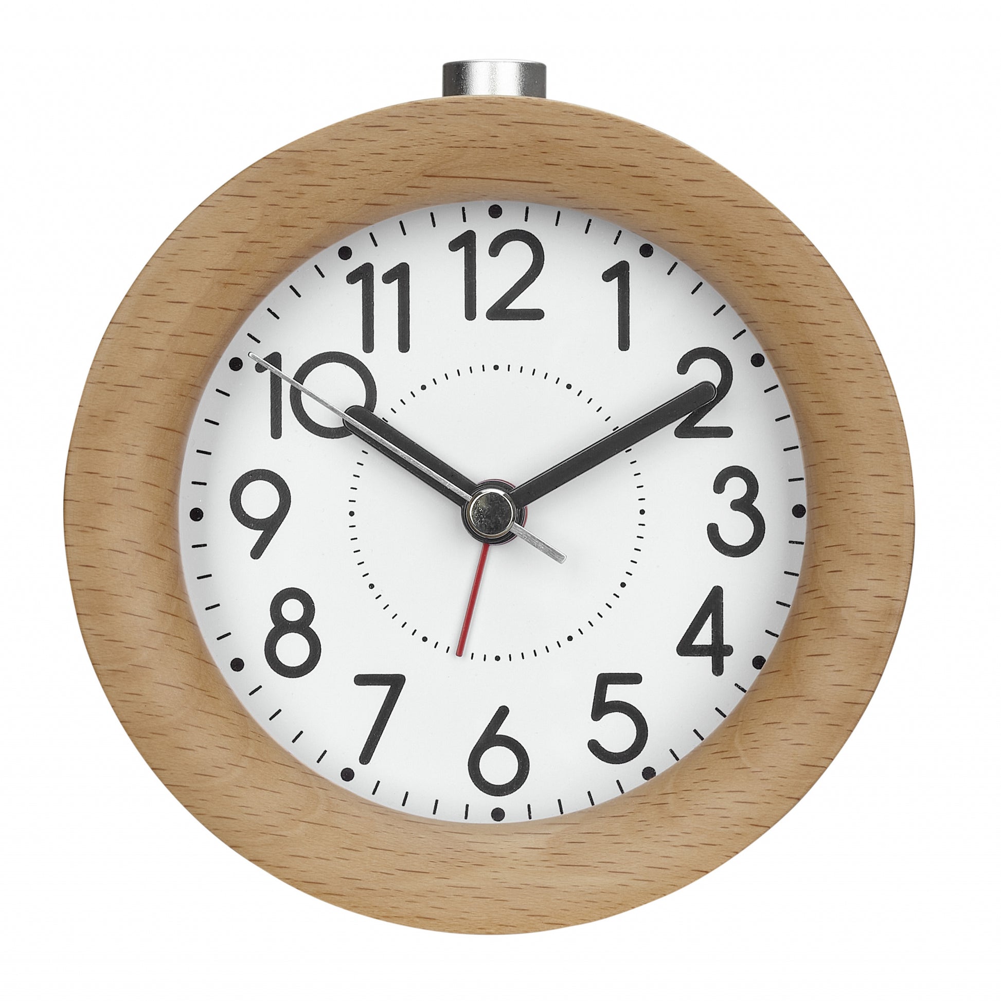 TFA-Dostmann TFA Dostmann Quarz-Wecker – Analog, lautlos, Snooze, Ø 10,0 cm, Braun, Buche