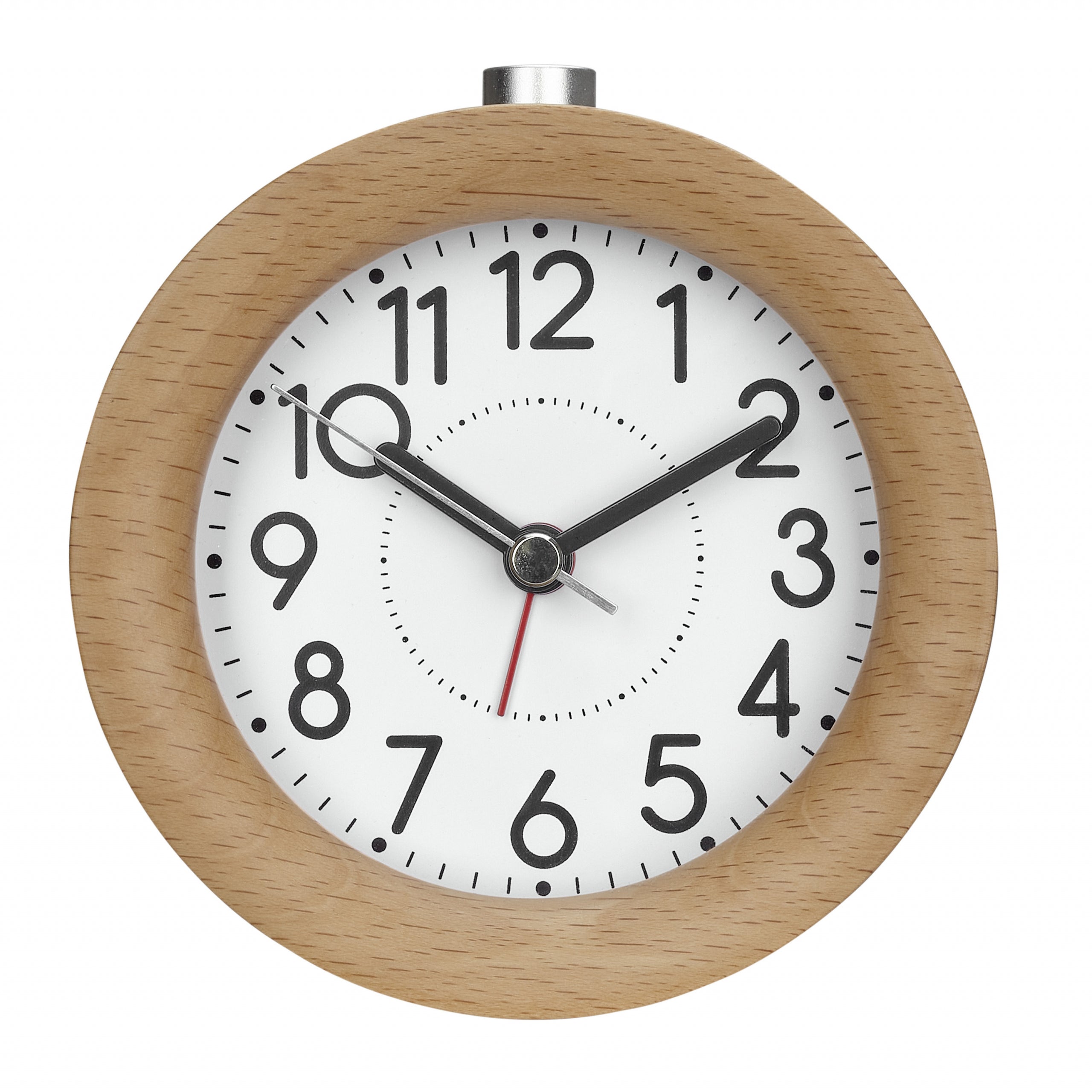 TFA-Dostmann TFA Dostmann Quarz-Wecker – Analog, lautlos, Snooze, Ø 10,0 cm, Braun, Buche