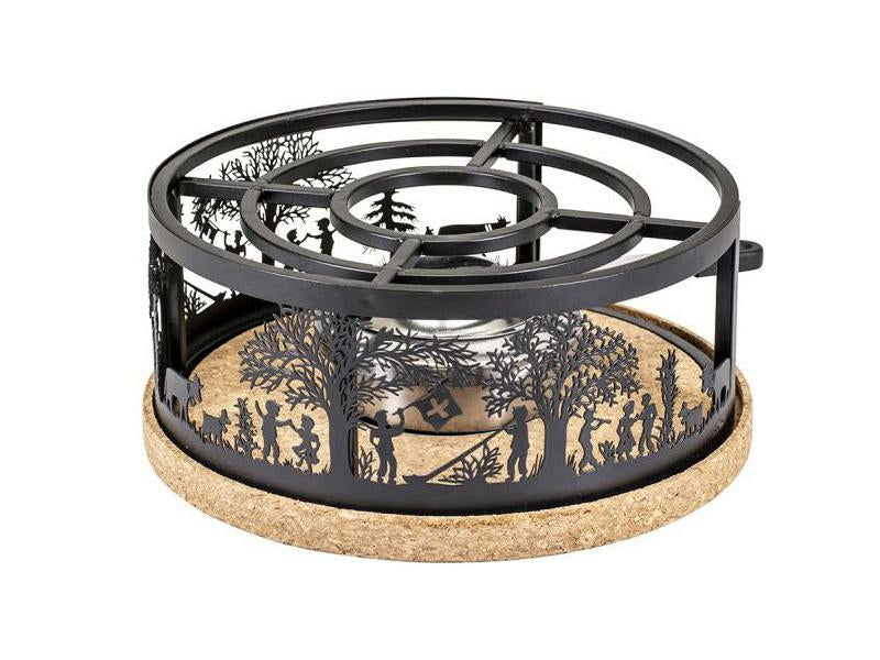 Kadastar Bergchilbi – Rechaud Ø 22 cm, Edelstahl/Kork, mit Pastenbrenner, schwarz