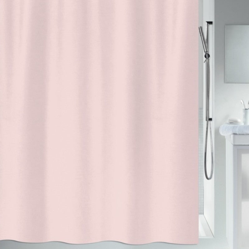 Spirella Duschvorhang – 180×180 cm, Polyester, mit Ringen, Rosa