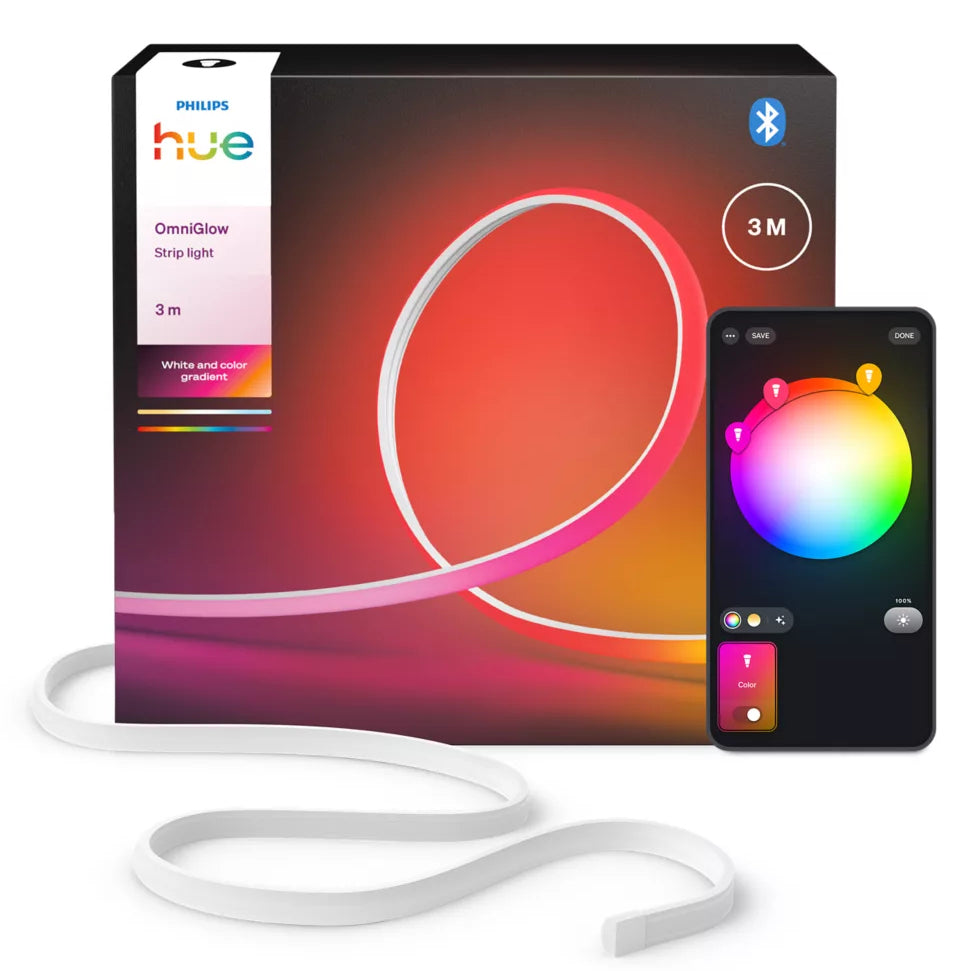 Philips Hue LED-Stripe OmniGlow Gradient – 10 m, 4500 lm, RGB, 2000–6500 K, dimmbar, ZigBee/BT