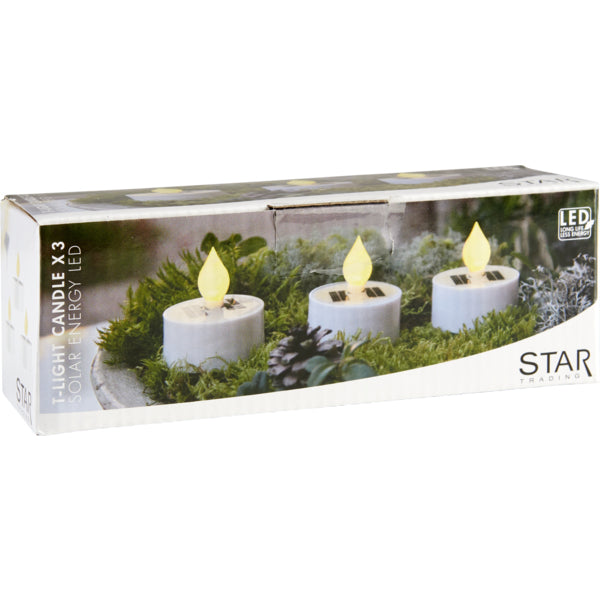 Star Trading Dekorative Aussenleuchte – Ø 5,5 cm – 0,06 W, Gelb – IP44 – Solarbetrieb – Weiss – Kunststoff