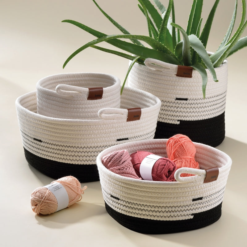 Kela Hedda Aufbewahrungskorb – Baumwolle/Polyester – Schwarz/Weiss – 300 × 170 × 320 mm