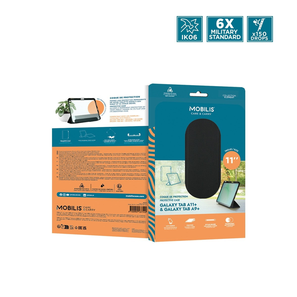 Mobilis Tablet-Hülle für Samsung Galaxy Tab A11+ und Galaxy Tab A9+ 11" – Schwarz